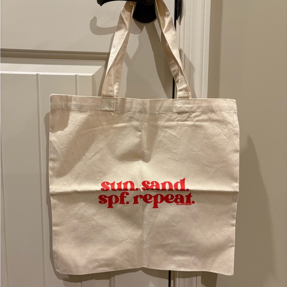 ‘Sun, Sand, SPF, Repeat’ Canvas Tote Bag